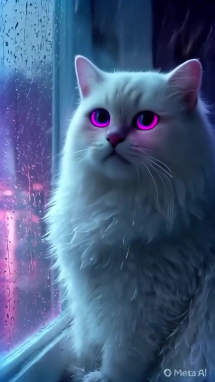 White Cat Purple Eyes